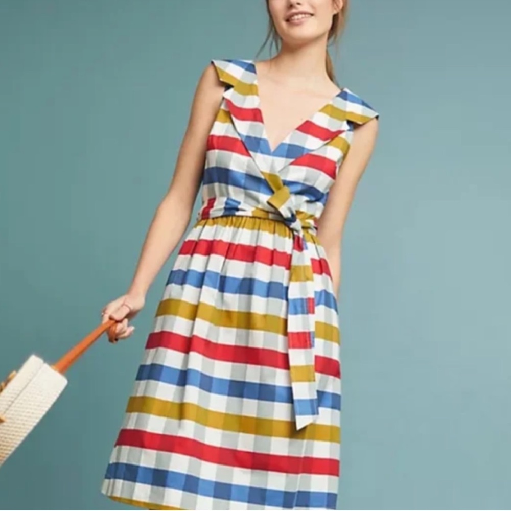❌Sold -Like-New! Maeve Anthropologie Cricket Club Gingham Belted Dress - Picture 16 of 16